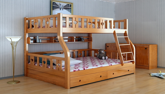 Giường tầng gỗ tự nhiên có độ bền cao 