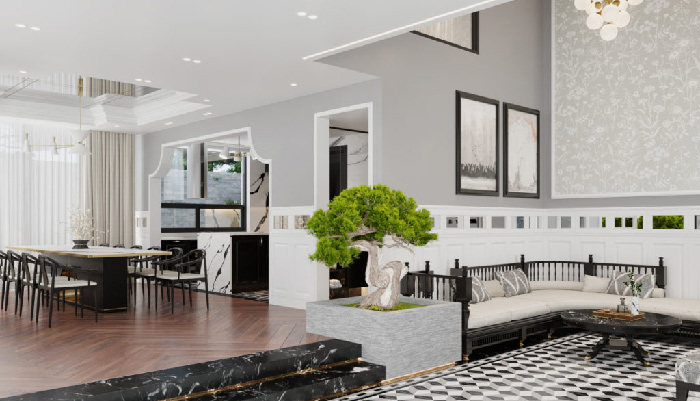 thiết kế nội thất biệt thự tân cổ điển